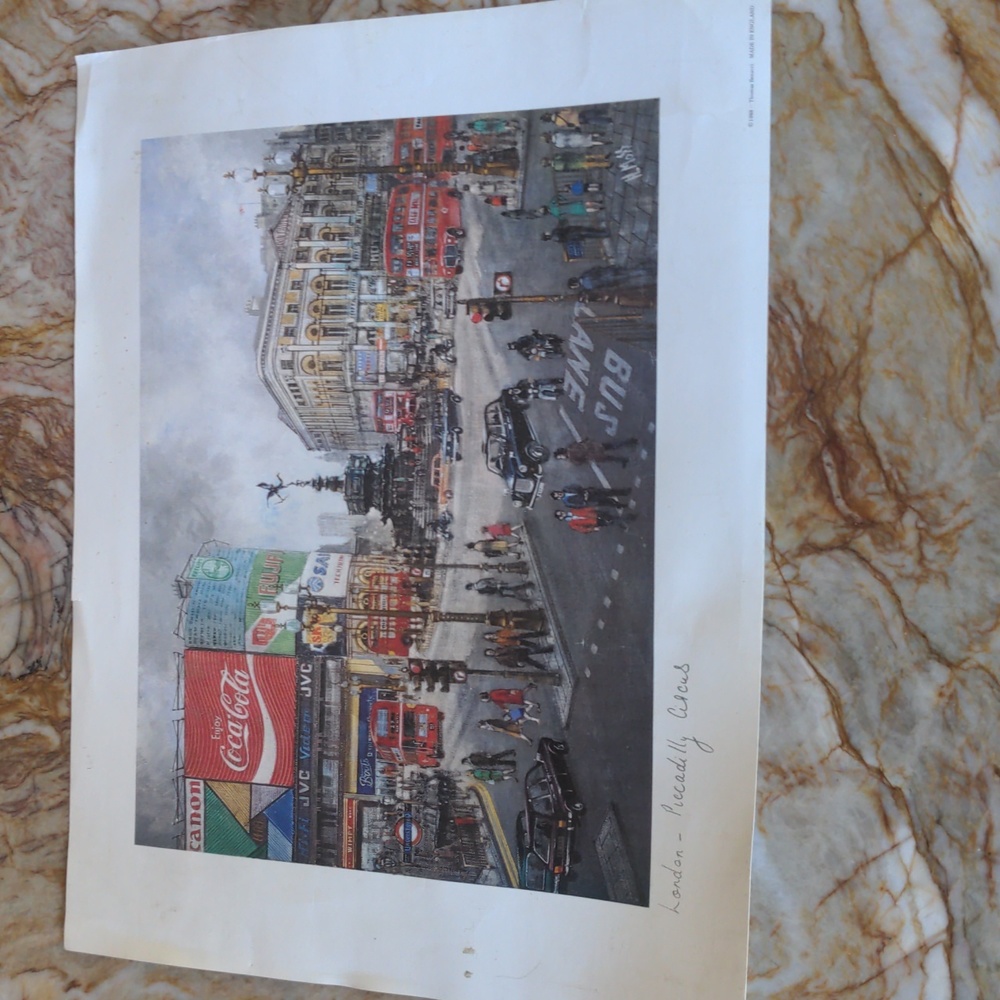 **SALE** Vintage 1988 Thomas Benacci Print-London Piccadilly Circus Coca Cola